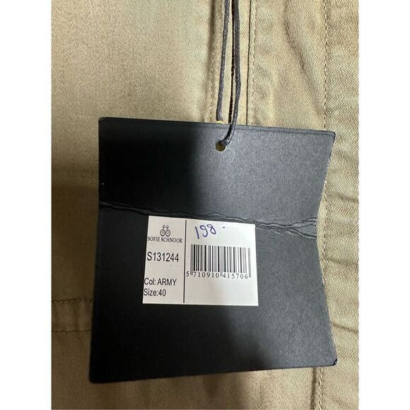 NWT Sofie Schnoor Women’s Green Cotton Parka Métal Stars Trim Sz 40 EU/ 4 US - Picture 4 of 16